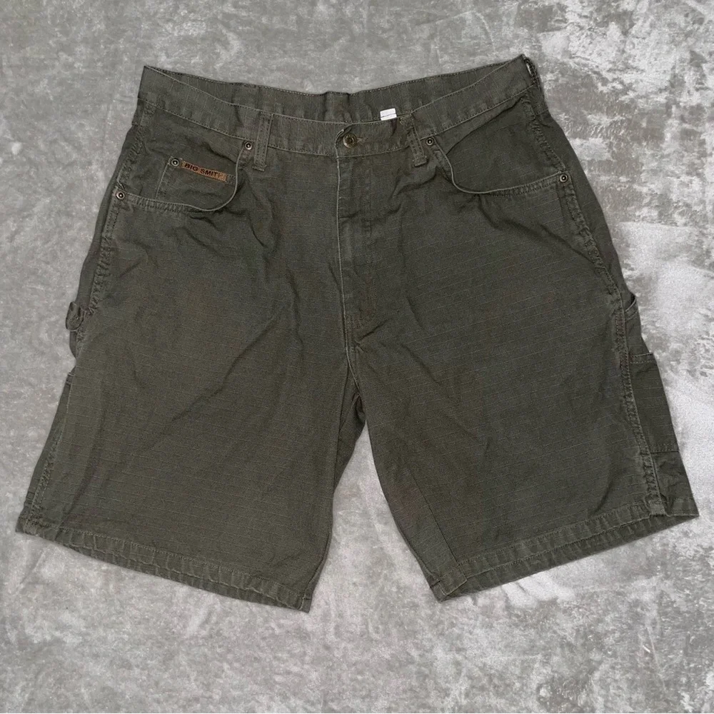 Big Smith Men's Olive Green Cargo Shorts Size 36 Durable Rugged Outdoor Work